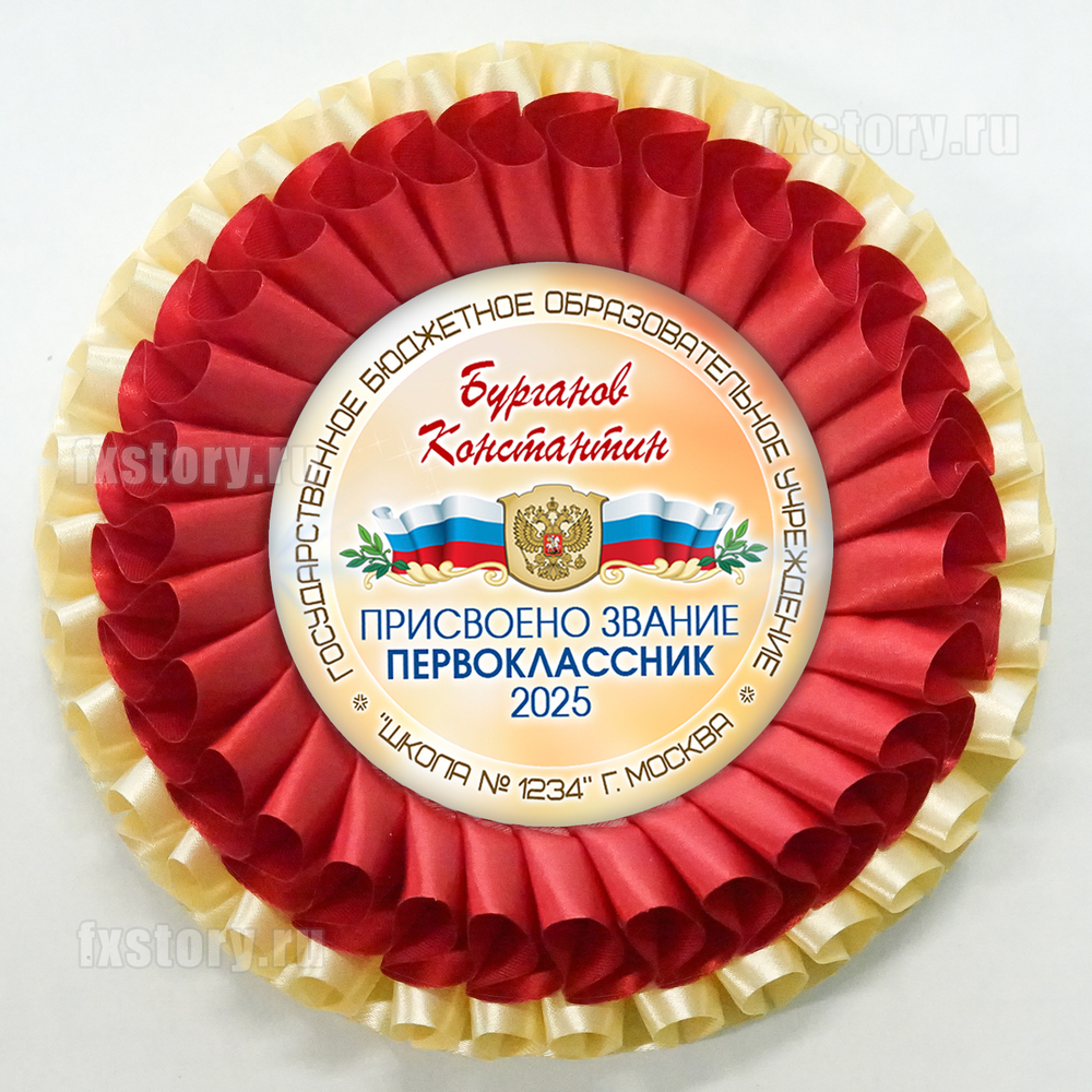 Розетка наградная "Первоклассник" (P14). Именная.