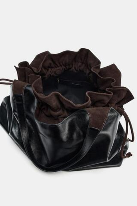 ZARA КОЖАНАЯ СУМКА-ШОПЕР MAXI LIMITED EDITION, ШОКОЛАДНЫЙ