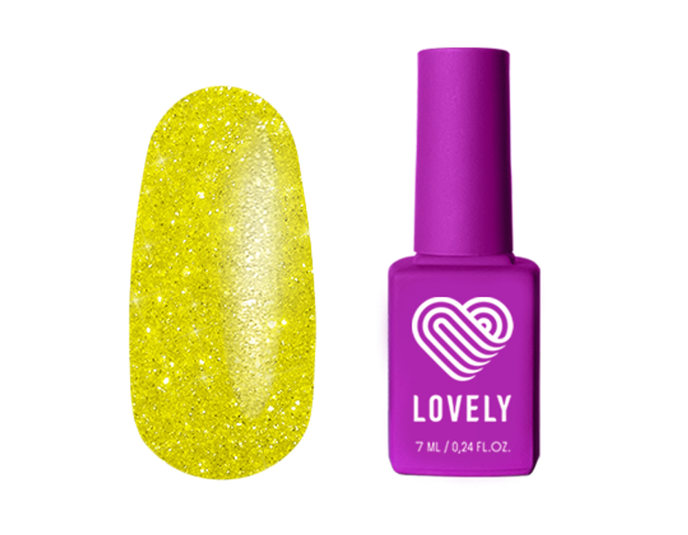 Гель-лак со светоотражающими частицами Lovely, оттенок лимона, 7 ml