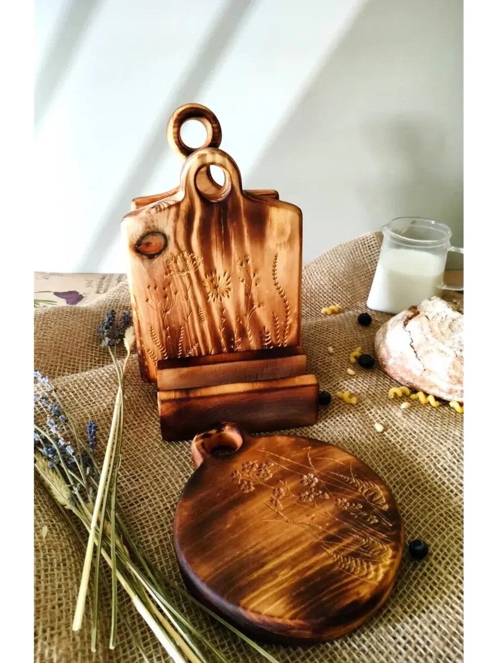 Набор досок разделочных из дерева сервировочных 3 шт.