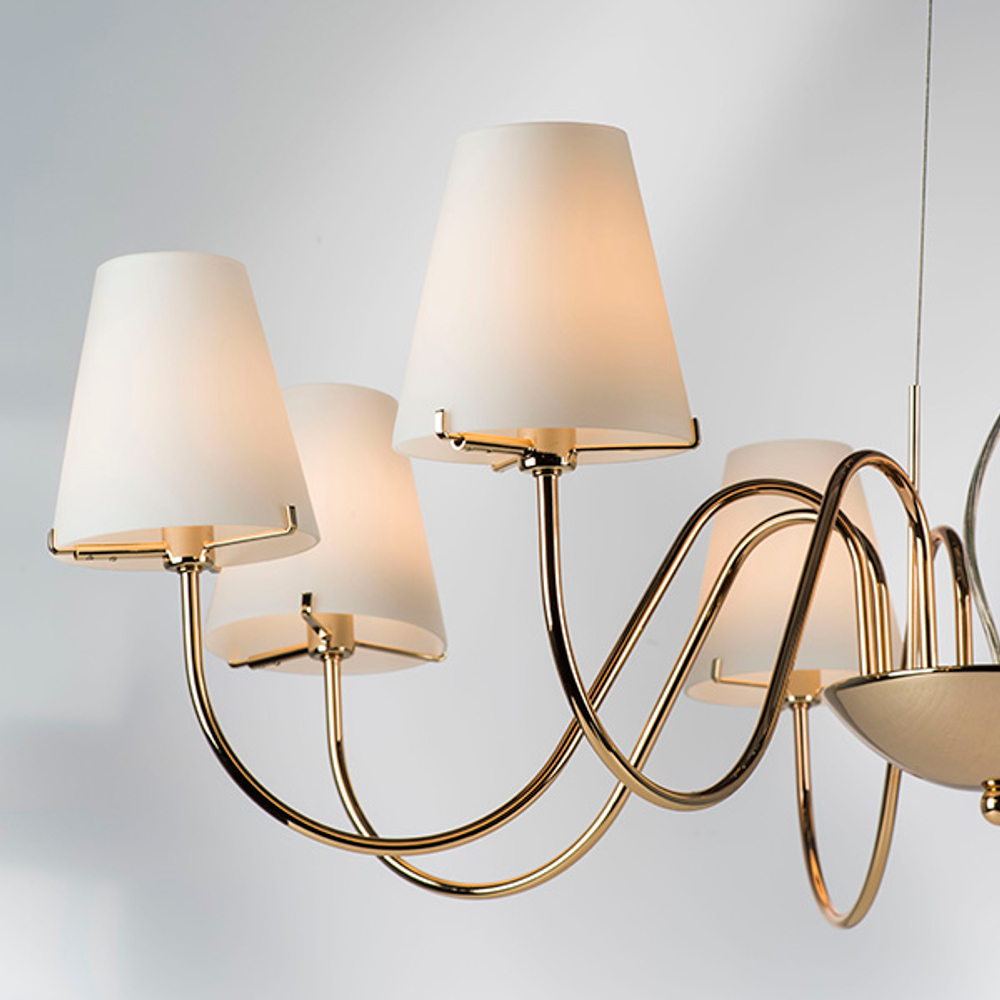 758082 Люстра подв. DIAFANO 8х40W G9 ЗОЛОТО/БЕЛЫЙ