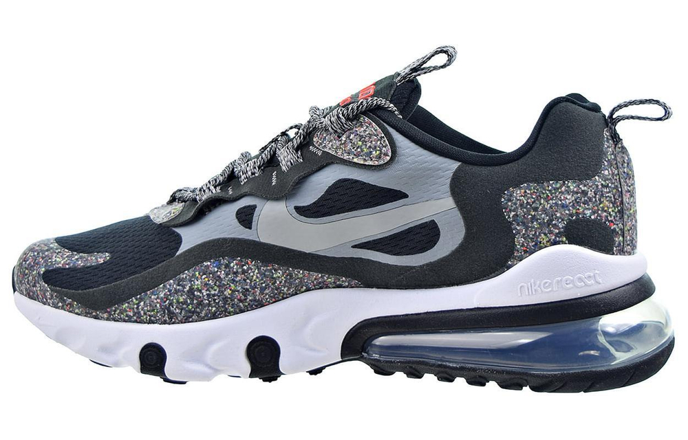 Nike Air Max 270 React SE retro comfortable daily shock absorption non-slip low-top running shoes GS black gray