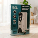 Радиатор масляный Sakura SA-0327WG, 7 секций, 1500Вт, белый/серый