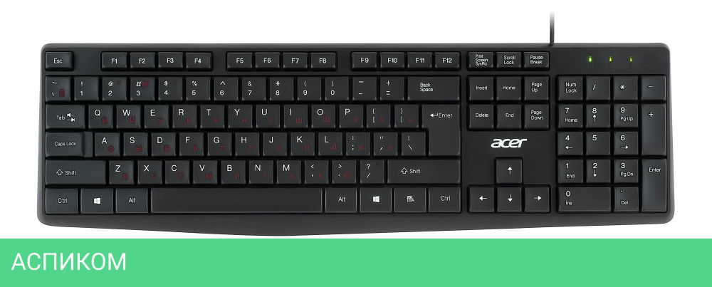 Клавиатура Acer OKW121 черный (ZL.KBDEE.00B)