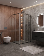 Душевой уголок Cezares MOLVENO-AH-21-90+20-C-GM-IV, 110х90х195, профиль оружейная сталь, прозрачное стекло