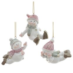 GAEM Фигурка декоративная подвесная "Снеговик", L6 W6,5 H6,5 см, 3в.