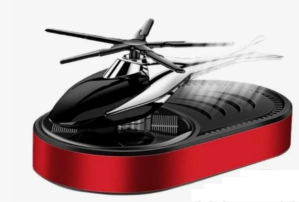 Ароматизатор-игрушка -на торпеду- Вертолет - солн батар (жидк)- YC-124RD красный