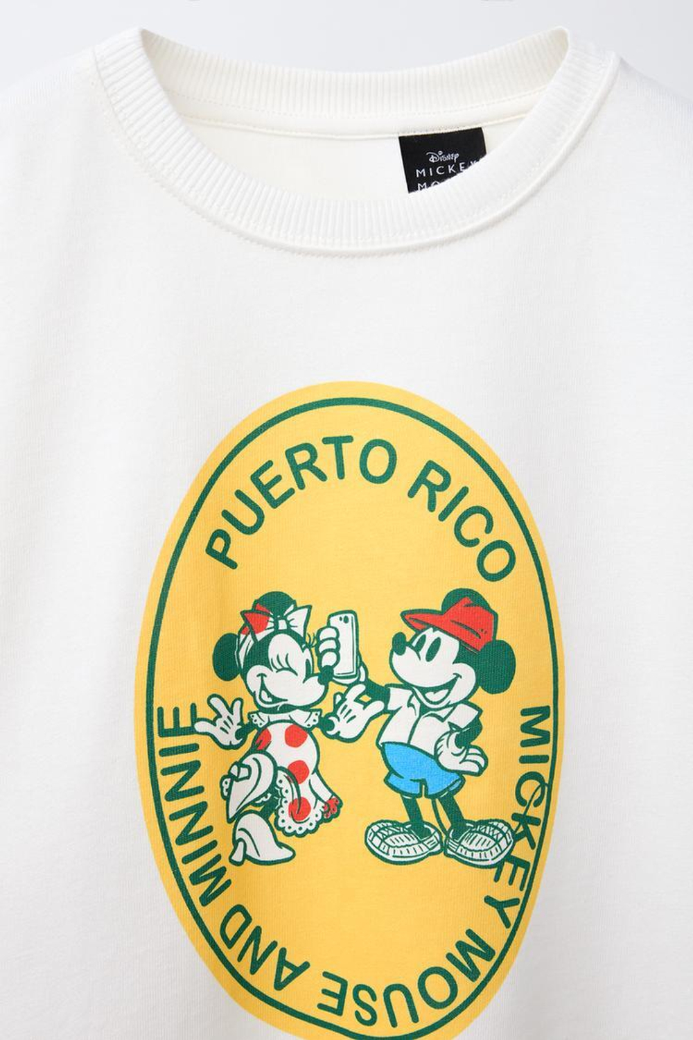 ZARA ФУТБОЛКА С ПРИНТОМ MICKEY AND MINNIE MOUSE © DISNEY, ЭКРЮ