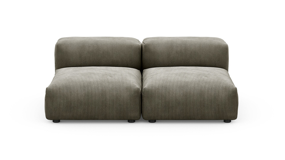 Сдвоенная дополнительная секция Фиджи (малая) Cilium Brown 168*116*62 см, Коричневый Вельвет Нераскладной Фиеста