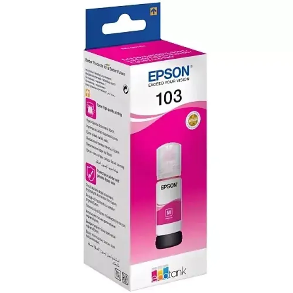 Контейнер с пурпурными чернилами Epson C13T00S34A 103 EcoTank Magenta ink bottle