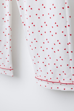 ZARA ПИЖАМА С ПРИНТОМ «СЕРДЦА», ЭКРЮ