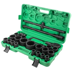 Набор инструментов ударных 26пр, 3/4''1''(12гр.)(17,19,22,24,27,30,32,33,34,35,36,36-6гр,38,41,46,50мм,1'':55,60,65мм) RockForce##Rock FORCE RF-68262-9MPB