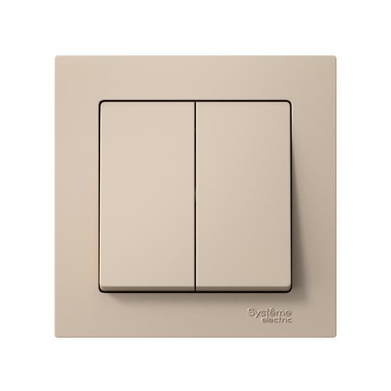 Выключатель 2-кл. AtlasDesign (сх.5) 10AX в сборе песочн. SE ATN001252