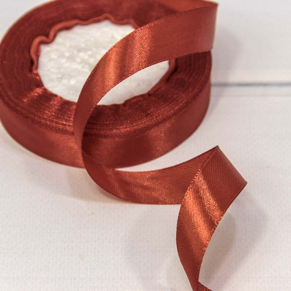 Лента Атласная 1,5см х 28м Сатин (Коричневый)