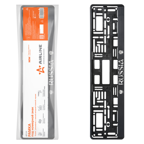 Рамка номерного знака Russia с бок. защелками Airline