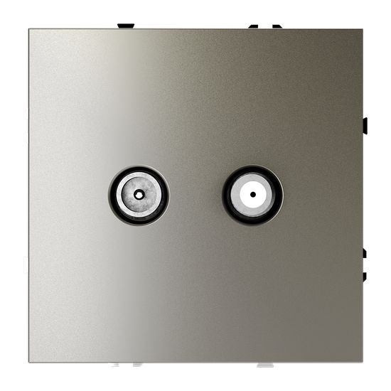 Розетка телевизионная встраиваемая VOLTUM S70 оконечная TV+SAT, (шелк)