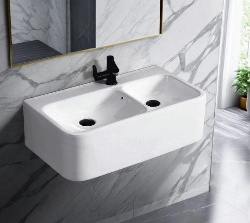 Раковина Double COMO (750х400х300) двойная подвесная Ceruttispa