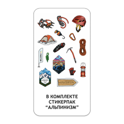 Термос Relaxika 101 (1 литр), красный (стикерпак "Альпинизм")