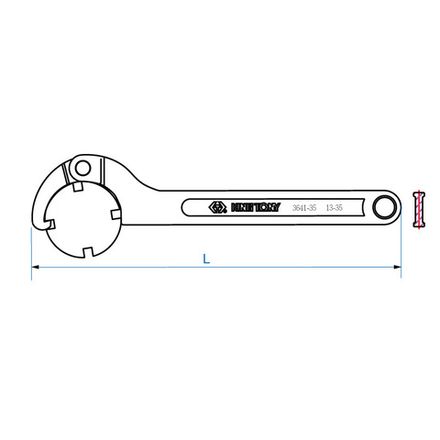 Цена на KING TONY (3641-50) Ключ радиусный шарнирный 35-50 мм, для цилиндрического крепежа