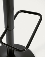 Барный стул Orlando-T из черной экокожи и черной матовой стали 60-82 см
