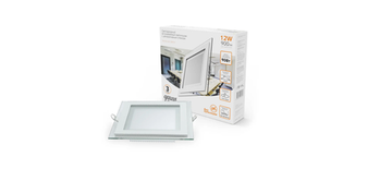 Квадратный светильник с декоративным стеклом Gauss 12W 3000K 948111112.