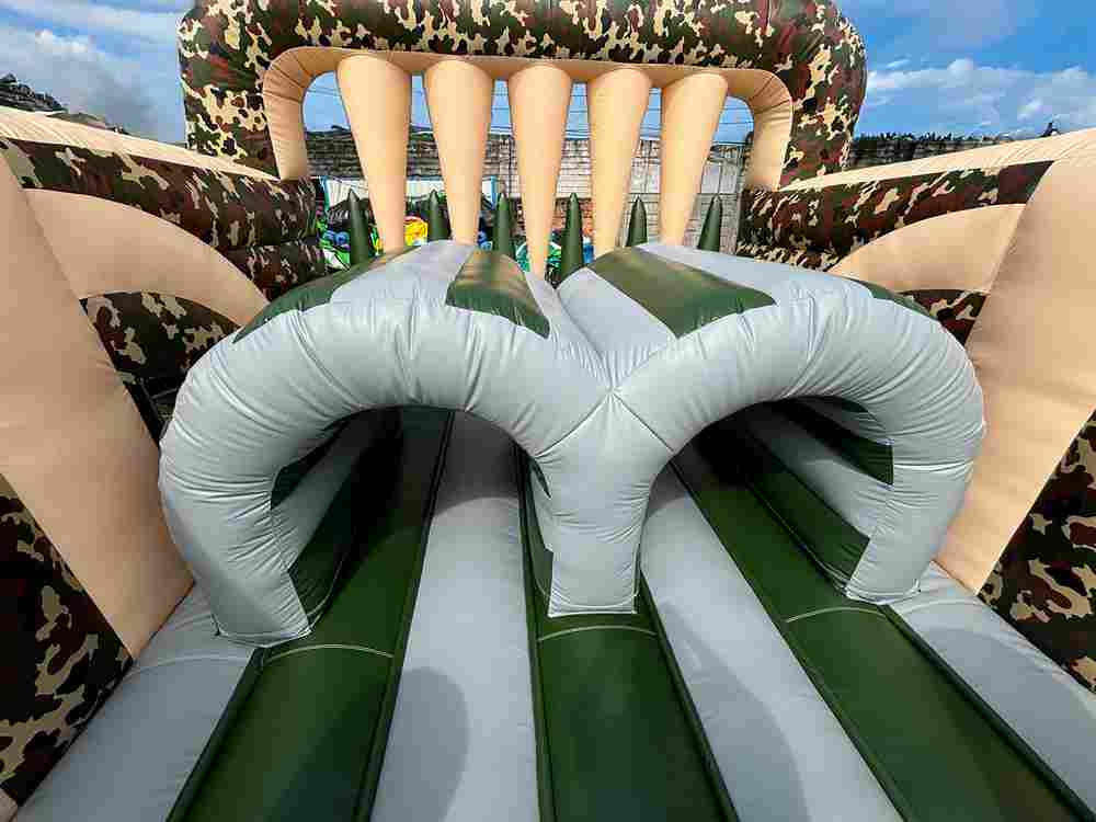 Надувная полоса препятствий «Патриот», 4 блока, 22х4х5 м