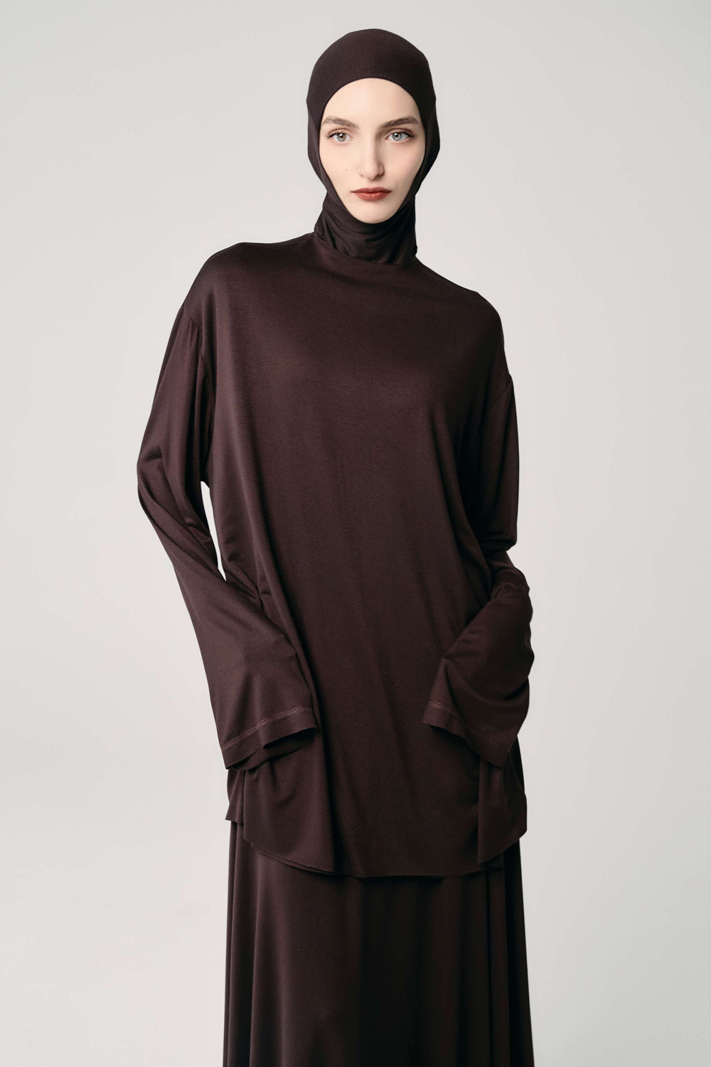 Лонгслив база коричневый