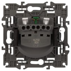 Розетка ЭРА Elegance 14-2102-05 с заземлением 2P+E Schuko со шторками 16A-250В IP20 антрацит