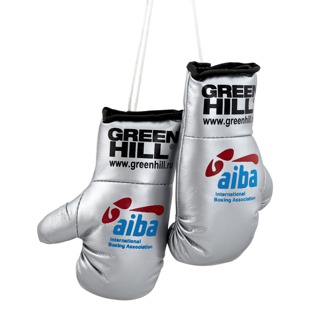 AG-1008a Сувенирные боксерские перчатки AIBA серебристые