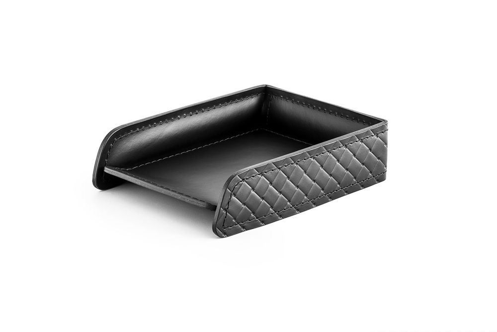 Набор руководителя из черной кожи люкс Гранд с тиснением 17 предметов