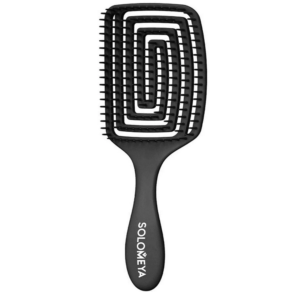 Solomeya Расческа Для Сухих И Влажных Волос Wet Detangler Brush Rectangular Dark Chocolate