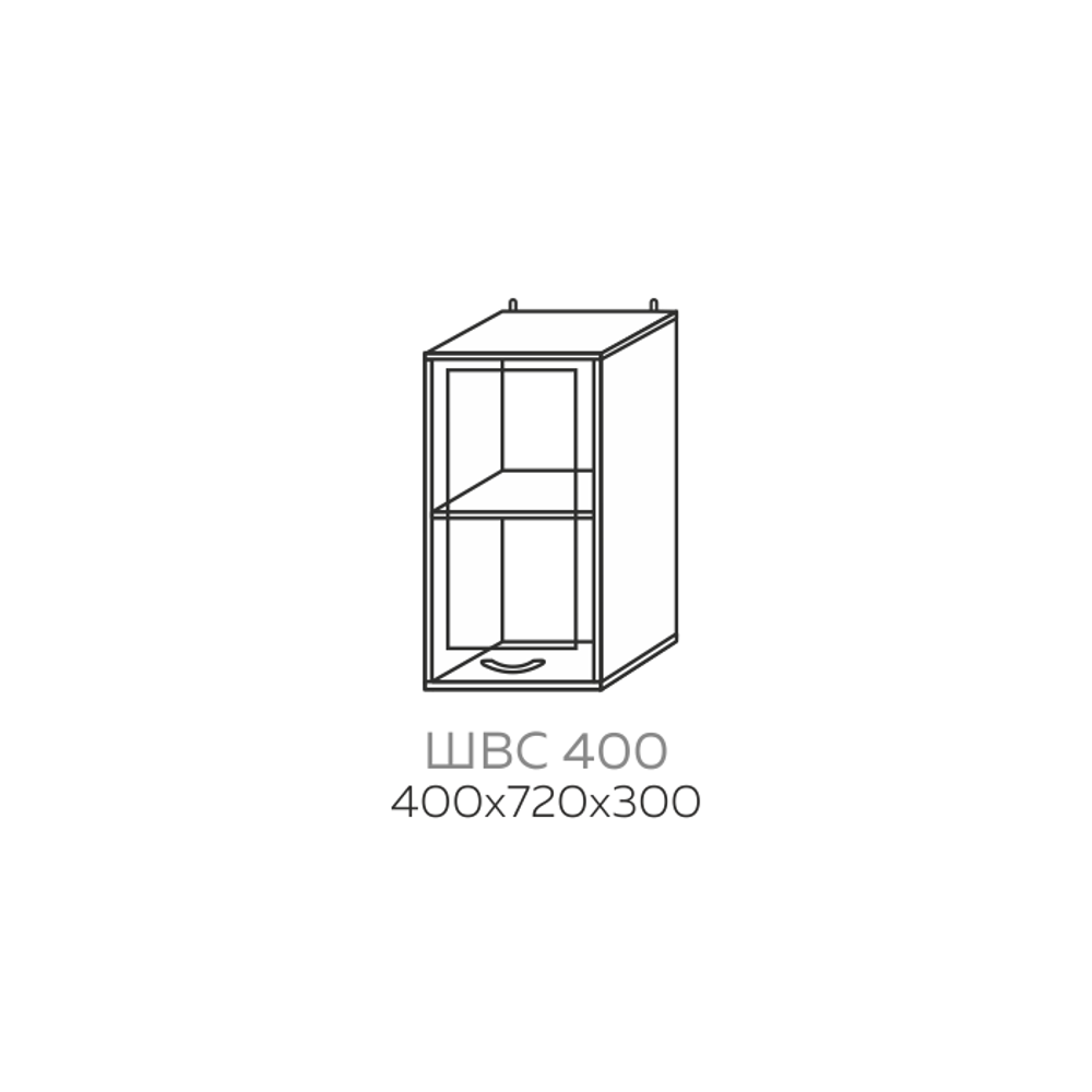 Шкаф верхний со стеклом Павла ШВС 400