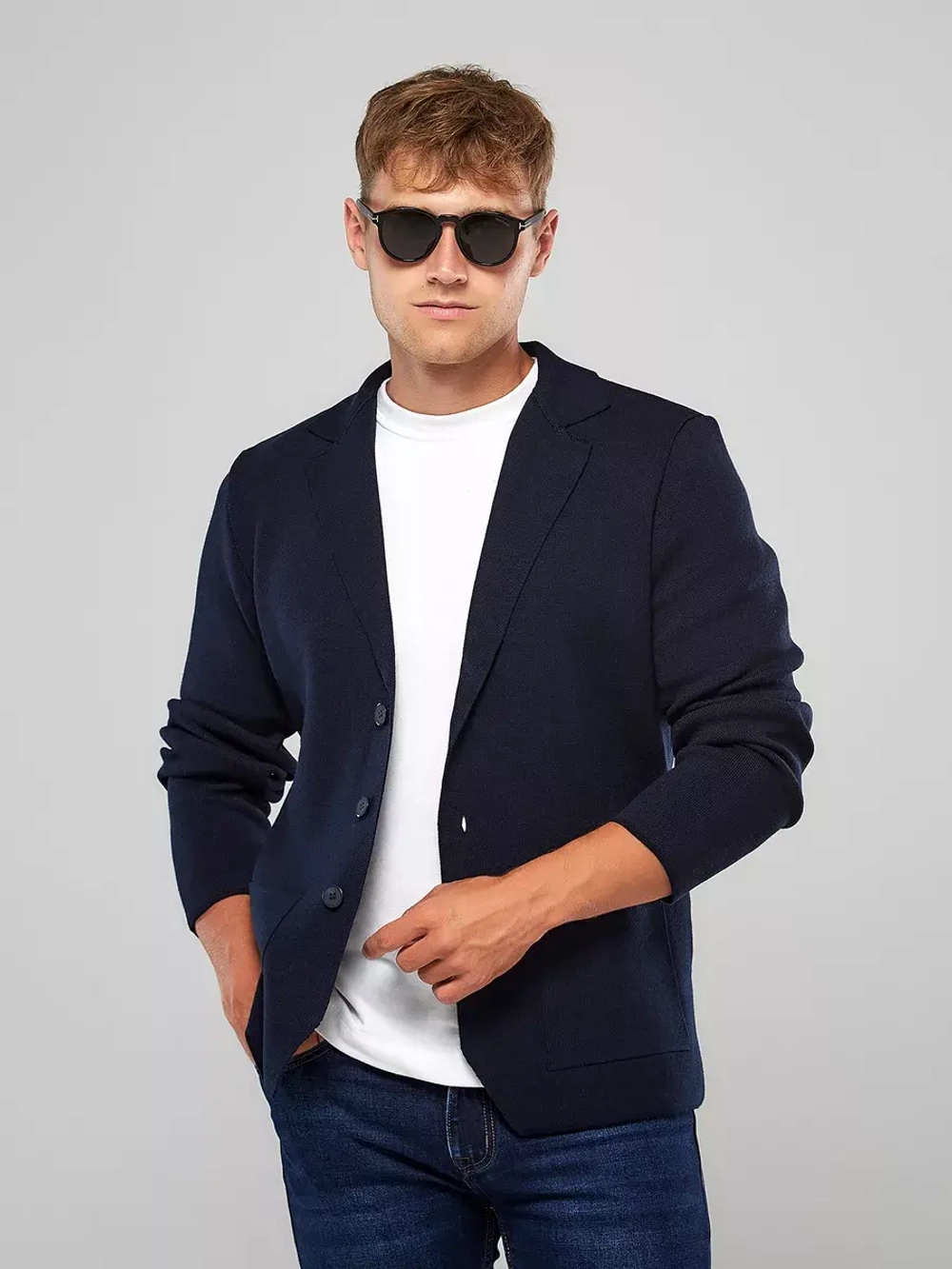 Пиджак вязаный