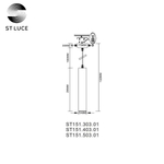ST151.303.01 Светильник подвесной Золотистый GU10 1*50W  IP20 D54xH290 220V Без ламп