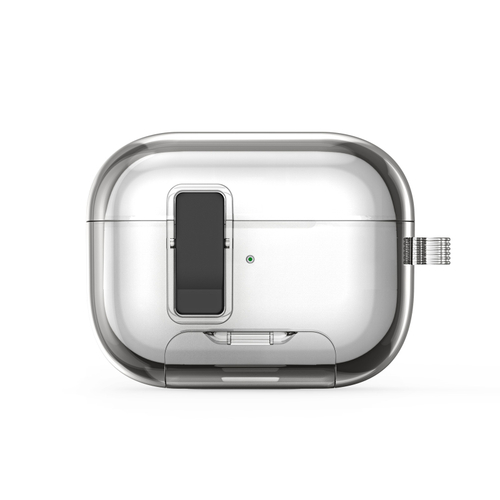 Усиленный тонированный чехол для AirPods Pro 2, Dux Ducis, серия PECR Series (встроенная подставка для смартфона)