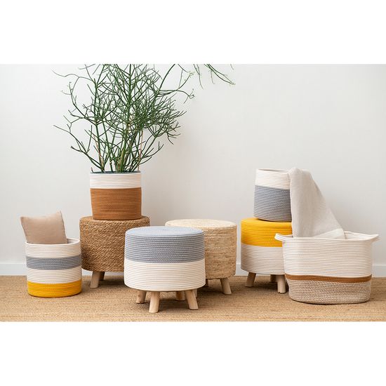 Корзина для хранения ciary, D30х30 см, бежевая/горчичная