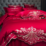 Постельное белье Сатин Гладкокрашеный Вышивка Делюкс DHC002