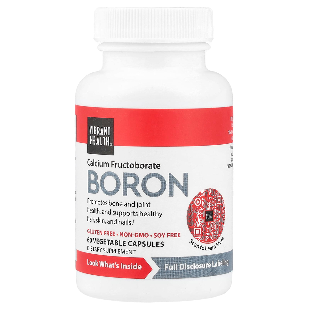 Vibrant Health, бор, 60 вегетарианских капсул