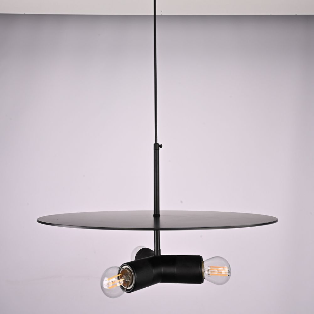 Люстра Rh Utilitaire Disk Triple Pendant Black By Imperiumloft