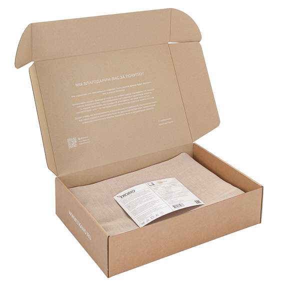 Скатерть из стираного льна бежевого цвета Essential, 170х170 см