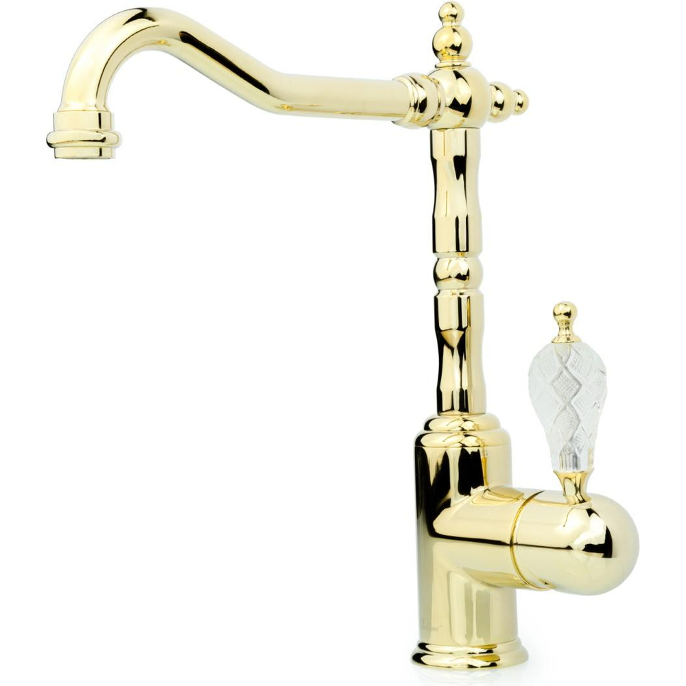 Смеситель для кухни Boheme TRADIZIONALE ORO 102-CRST Золото с ручками CRYSTAL