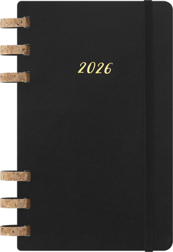 Еженедельник Moleskine SPIRAL Large 130х210мм PP 200стр спираль пробковая черный (DSSPB12MWH3)