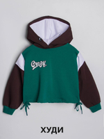 Худи + футболка + леггинсы/Темно-зеленый/LRTT-487/00-0031962/134