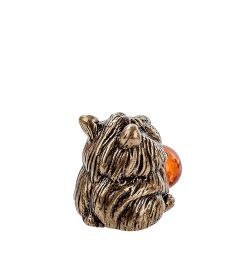 AM- 599 Фигурка «Хомяк» (латунь, янтарь)