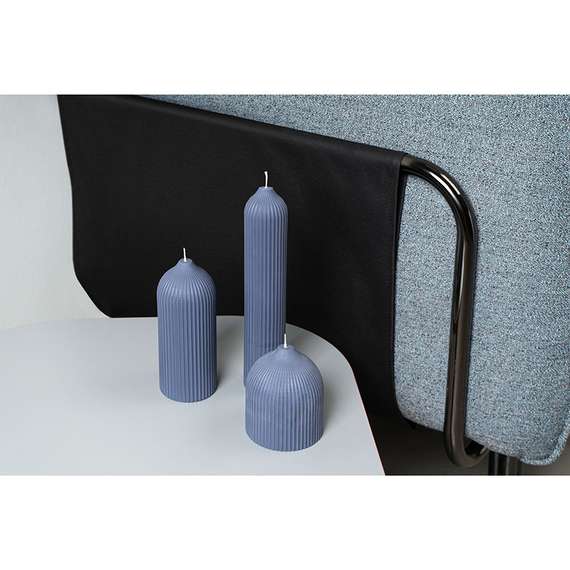 Свеча декоративная синего цвета Edge 10,5 см