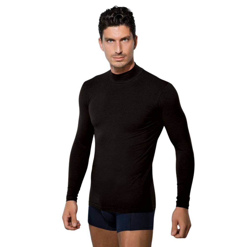 Лонгслив с воротником-стойкой Doreanse Modal Basic (Размер: XXL) (Цвет: темно-синий)