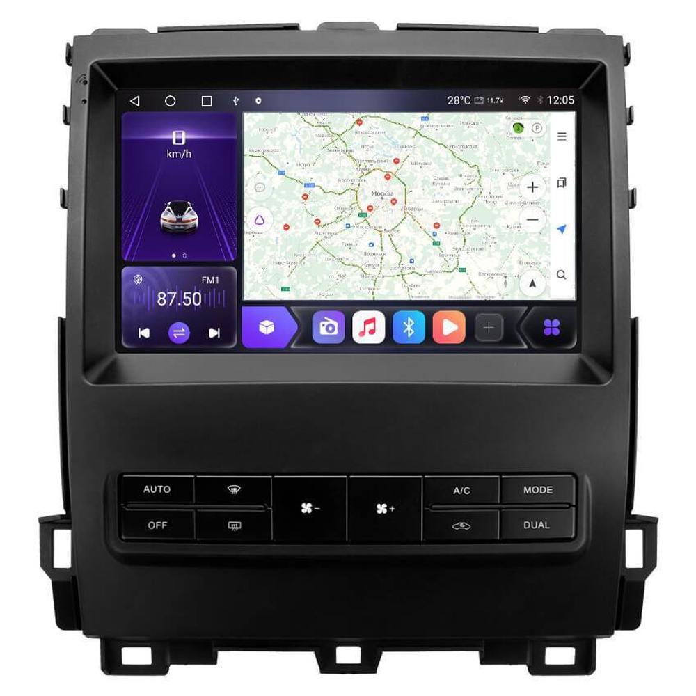 Магнитола для Lexus GX470 J120, Toyota Land Cruiser Prado 120 (климат на большом экране) - Carmedia SF-9696-2 Android 10, 8-ядер, 4G SIM-слот
