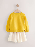 Толстовка и шорты в комплекте для девочки Next E55-503, Желтый, Молочный