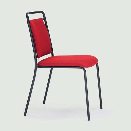Стул металлический с мягким сиденьем и спинкой Sven красный
