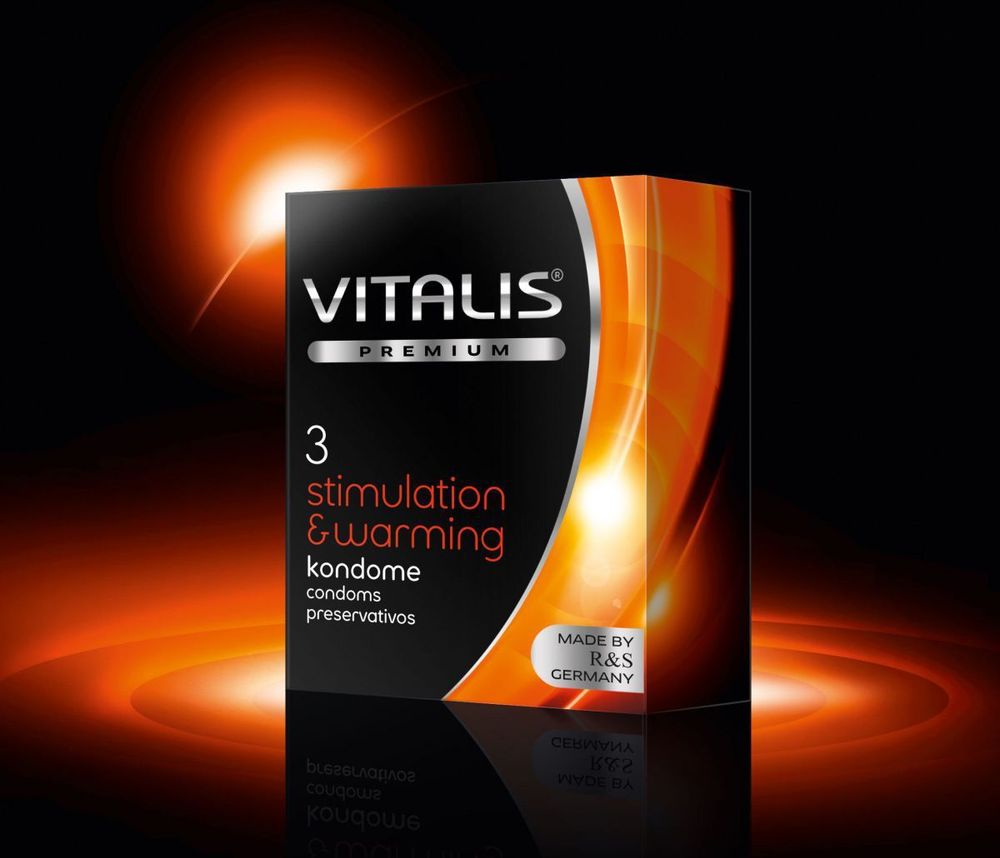 Презервативы VITALIS premium №3 Stimulation   warming с согревающим эффектом - 3 шт.